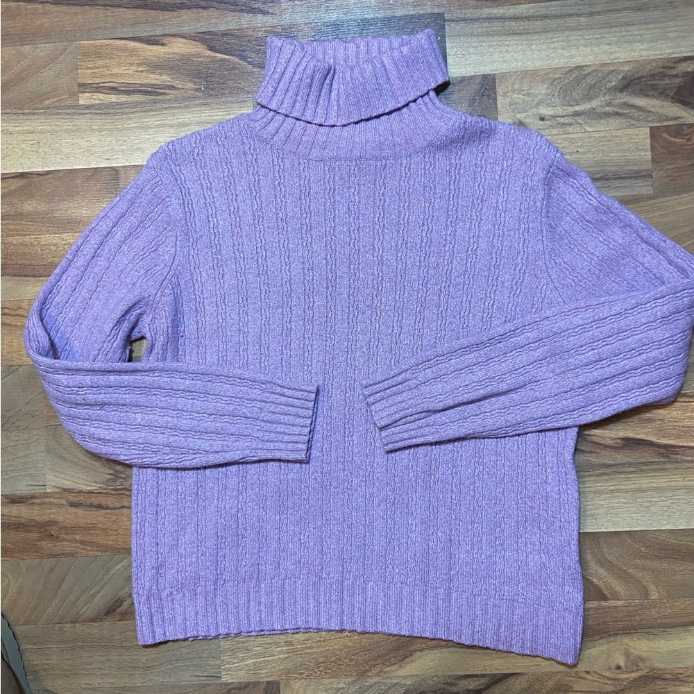 Vintage Pendleton Merino Wool Cashmere blend Turtleneck Sweater Pink Womens L
